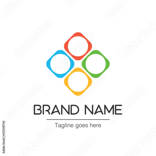 square logo with four color...
