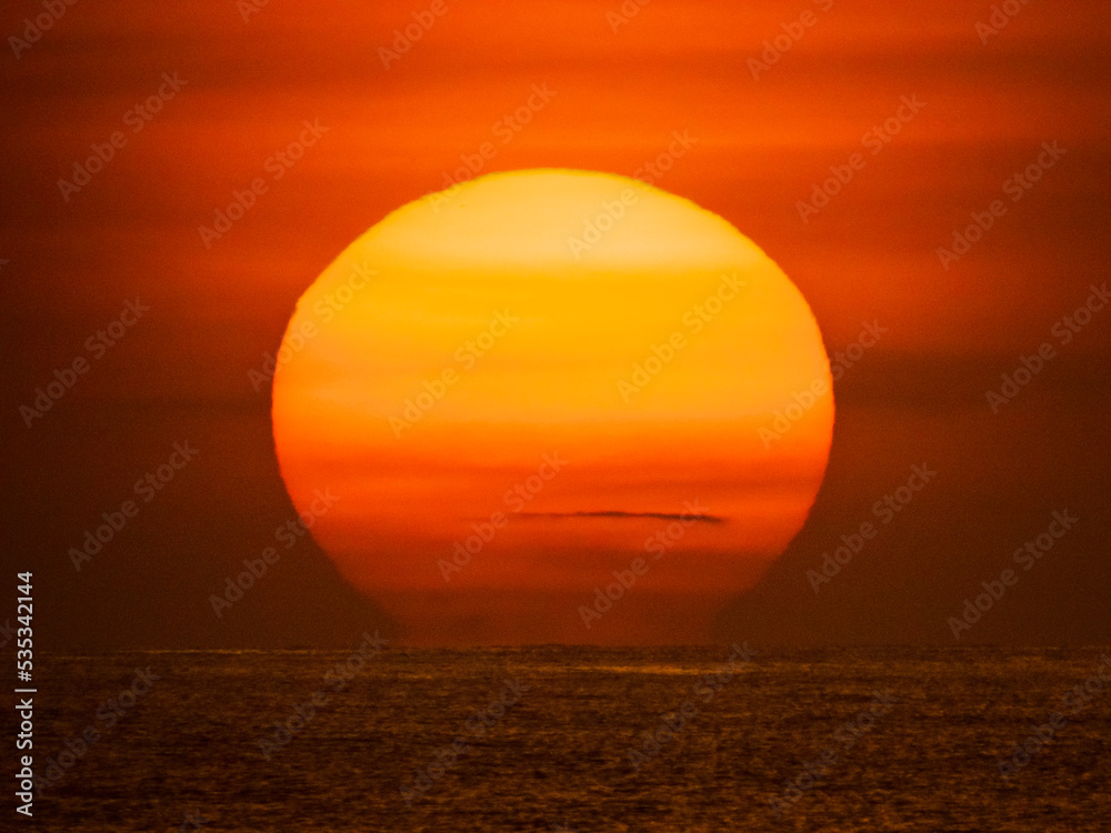 Sun balloon, beautiful sunset.
