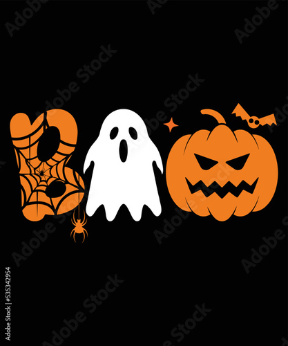 Obraz na płótnie Happy Halloween Boo T Shirt, Ghost Shirt, Halloween Spider Net Shirt, Halloween