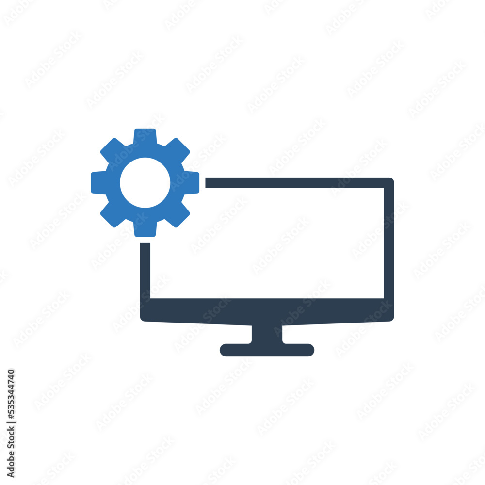 Computer Setting Icon - Technical Support Icon Computer Setting Icon - Technical Support Icon
