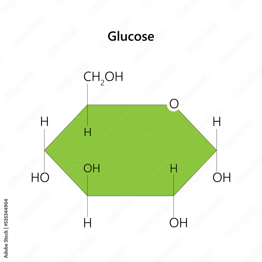 Glucose is a simple sugar. Vector illustration. Stock Vector | Adobe Stock