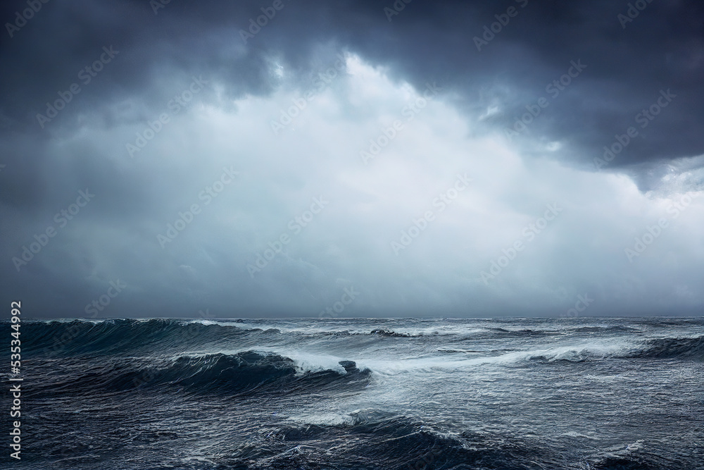 Stormy day on the sea