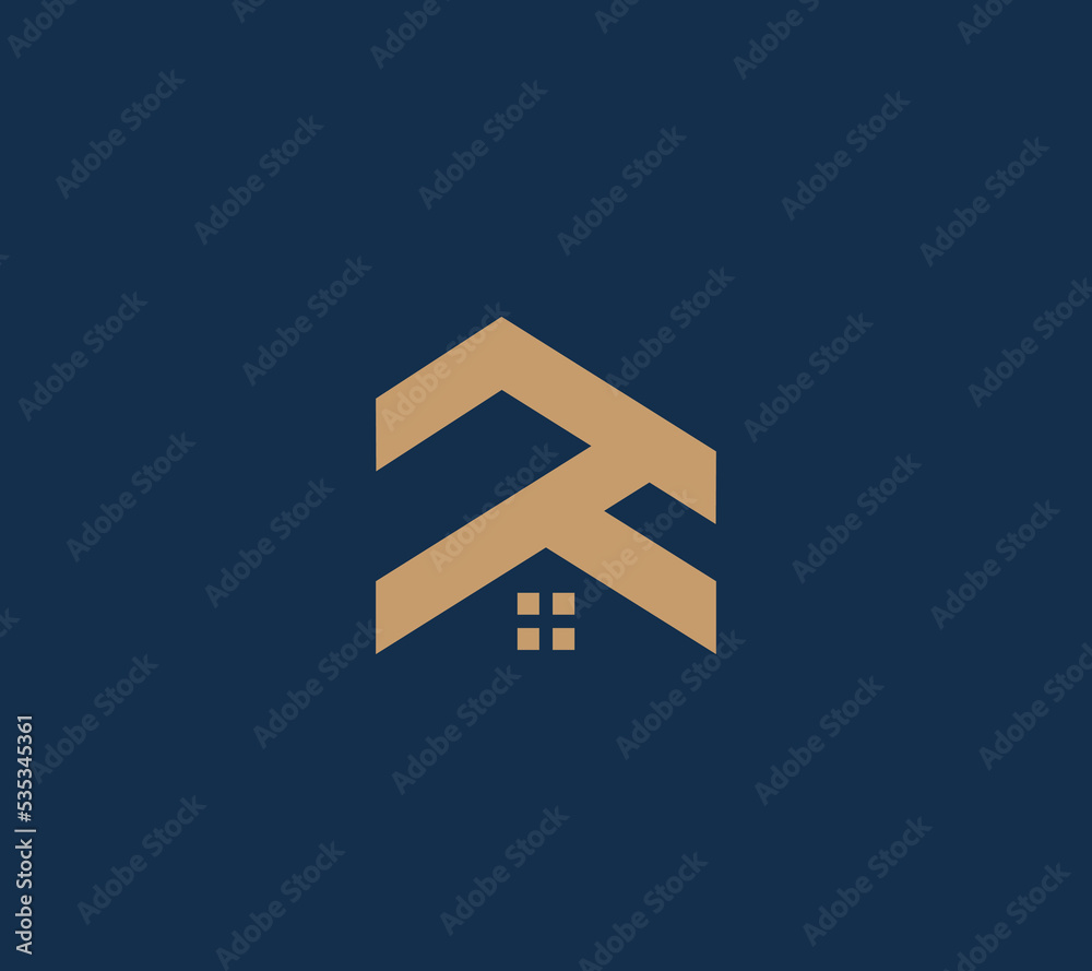 A line art icon logo of a modern house or home / real estate business logo. A line art icon logo of a modern house or home / real estate business logo.