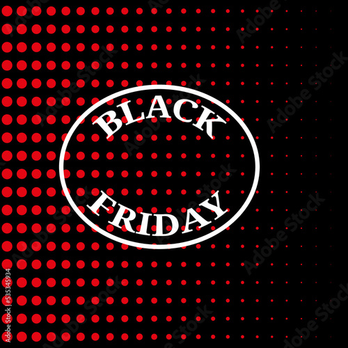 Black background with red polka dots with symbology for black friday