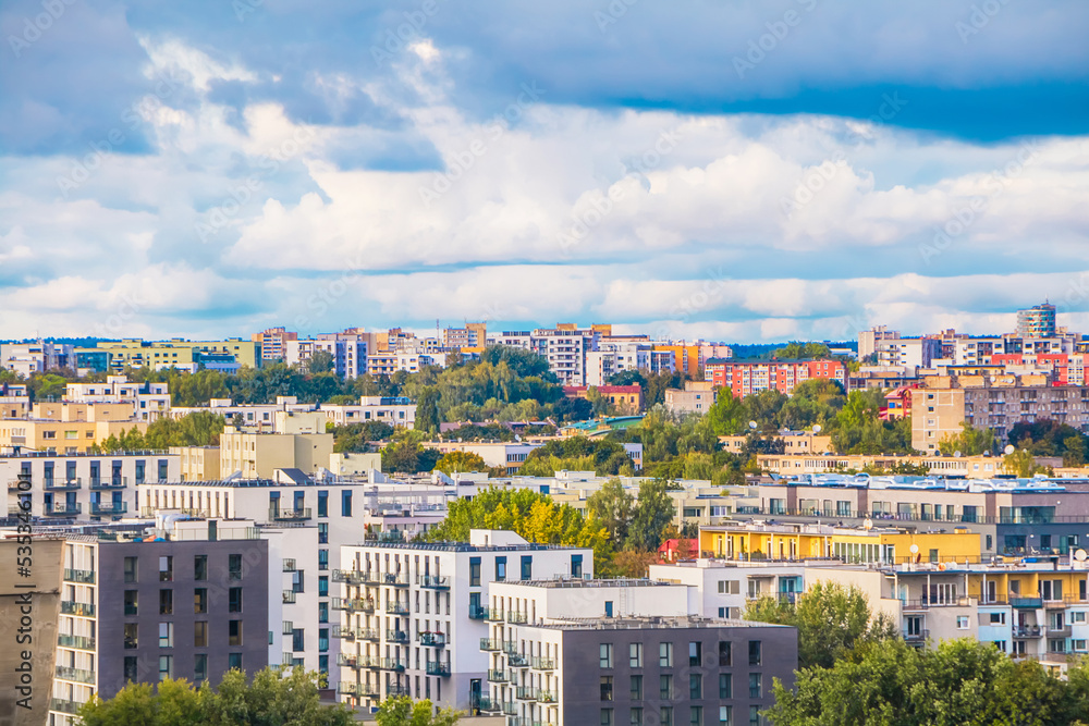 Panorama cityscape of Vilnius, capital of Lithuania.