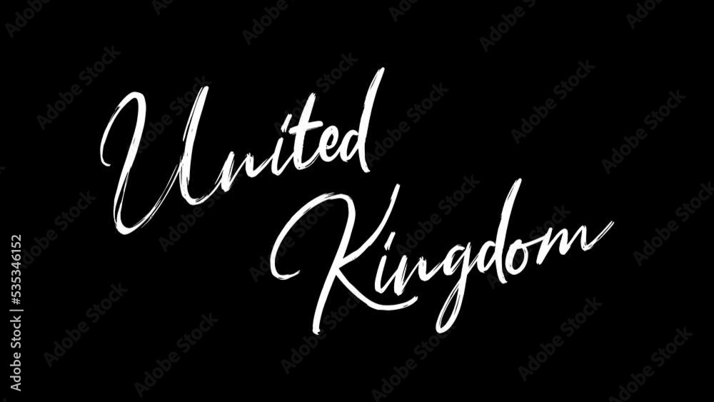 United Kingdom text sketch writing video animation 4K United Kingdom text sketch writing video animation 4K