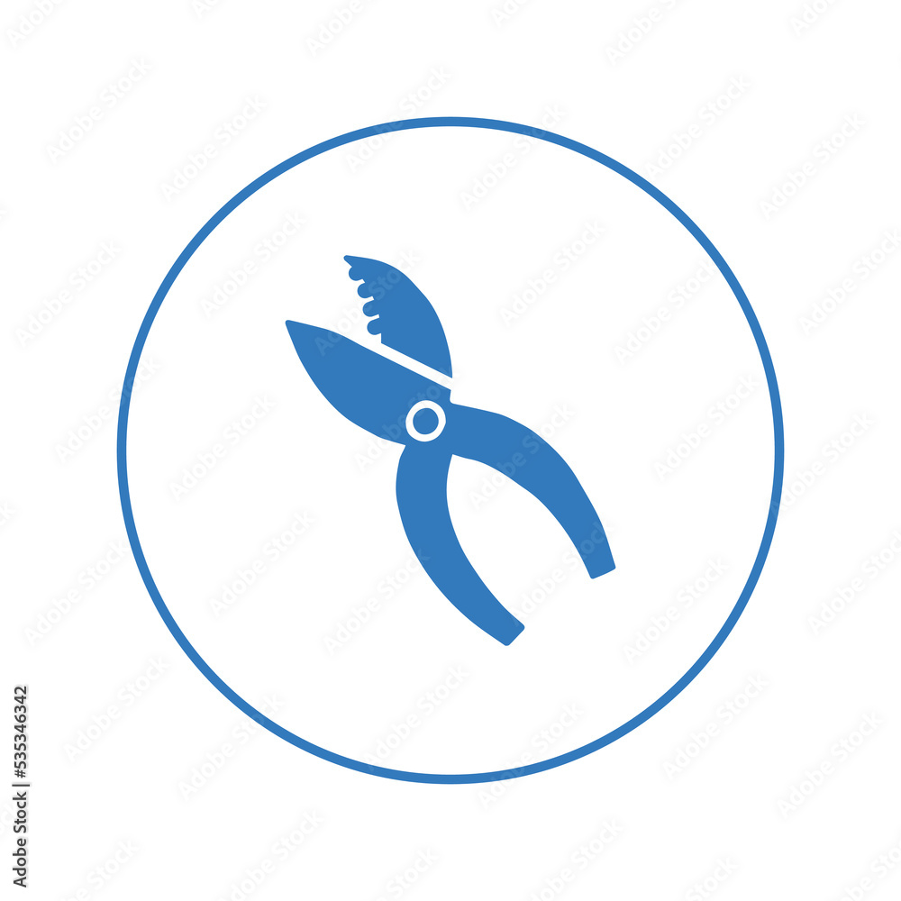 Fototapeta premium Cutter farming metal plier icon | Circle version icon |