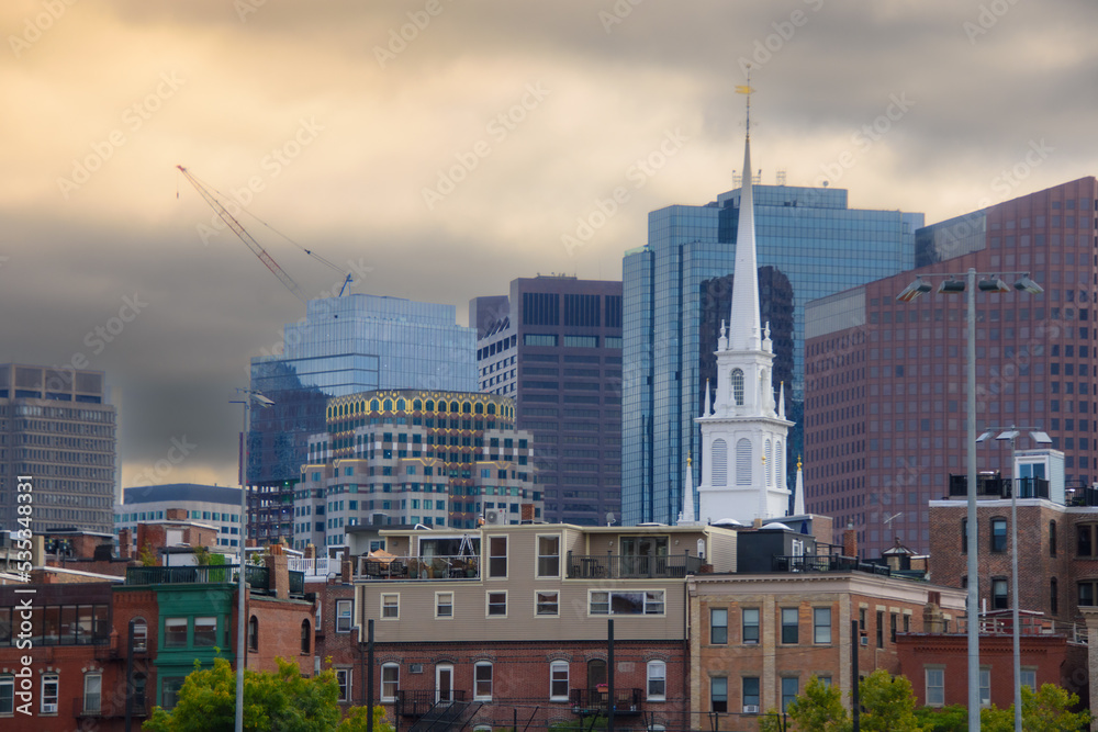 View of a corner of the city of Boston, Massachussetts, USA and its architecture