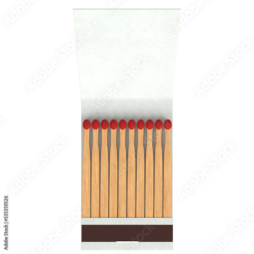 3d rendering illustration of a book of matches