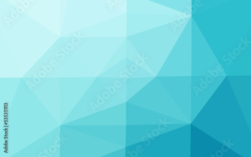 Light BLUE vector shining triangular template.