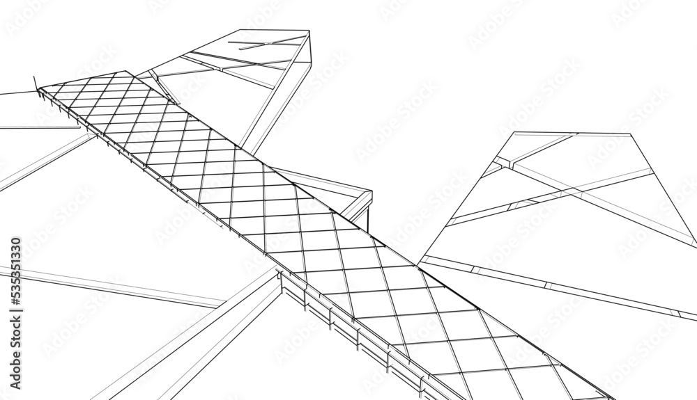 Abstract architectural drawing 3d illustration Abstract architectural drawing 3d illustration