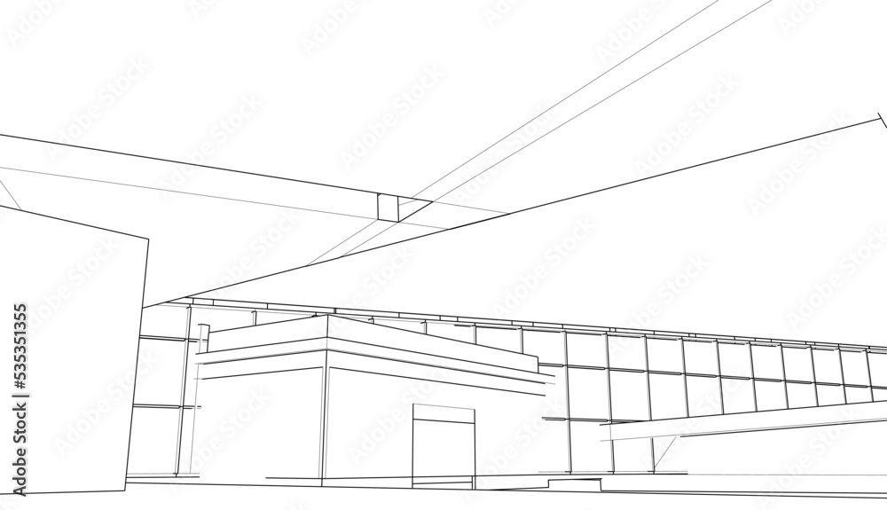 Abstract architectural drawing 3d illustration Abstract architectural drawing 3d illustration