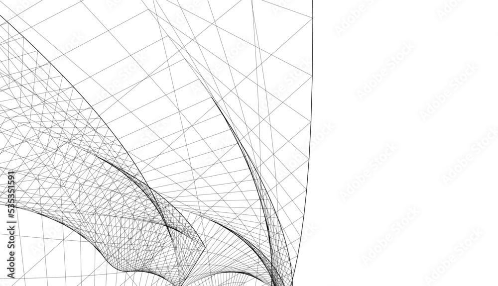 Abstract architectural drawing 3d illustration Abstract architectural drawing 3d illustration