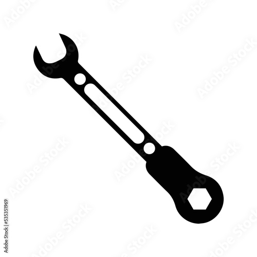 Ratchet repairing tool icon | Black Vector illustration |