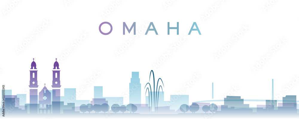 Omaha Transparent Layers Gradient Landmarks Skyline