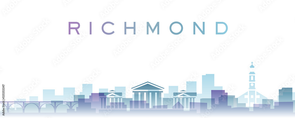 Fototapeta premium Richmond Transparent Layers Gradient Landmarks Skyline