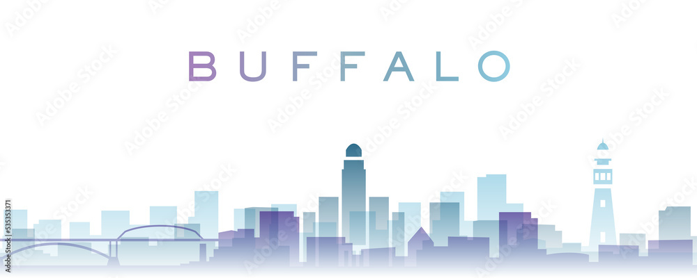 Buffalo Transparent Layers Gradient Landmarks Skyline