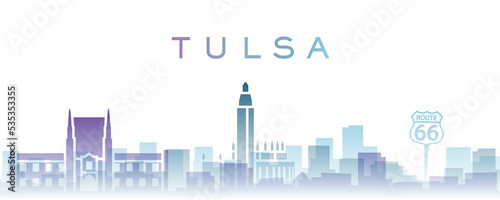 Tulsa Transparent Layers Gradient Landmarks Skyline