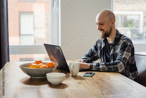 Stay home young man works from home. peoples were advised not to go to the office and work from home
