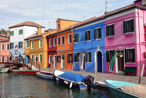 The island of Burano. Burano is one of the islands of Venice, famous for its colorful houses. Burano, Venice - October 2022