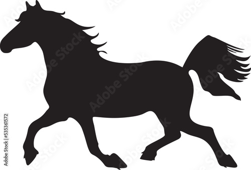 Trotting Black Horse