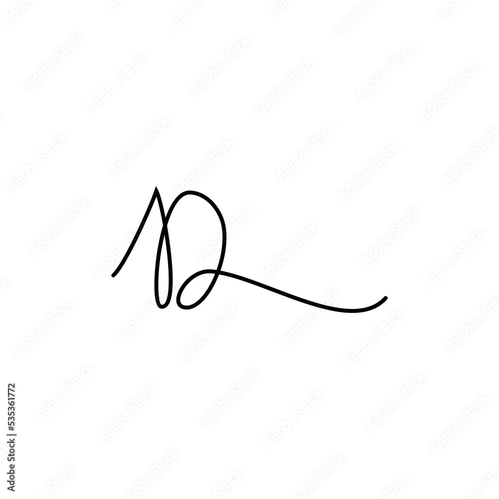 Obraz premium line art letter d logo design
