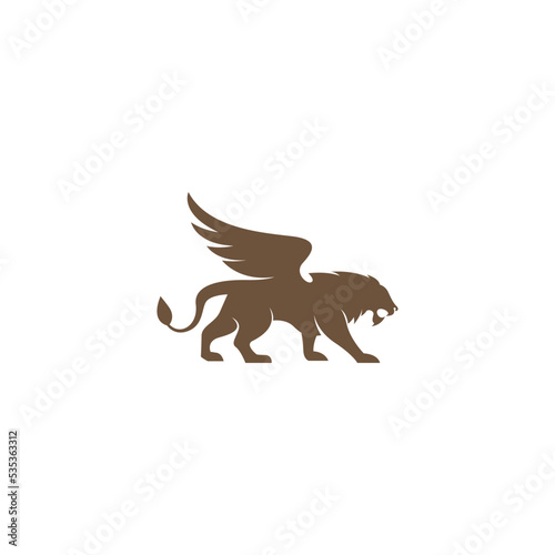 Lion icon logo design illustration