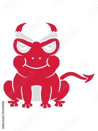 Dämon Teufel Hörner Frosch 