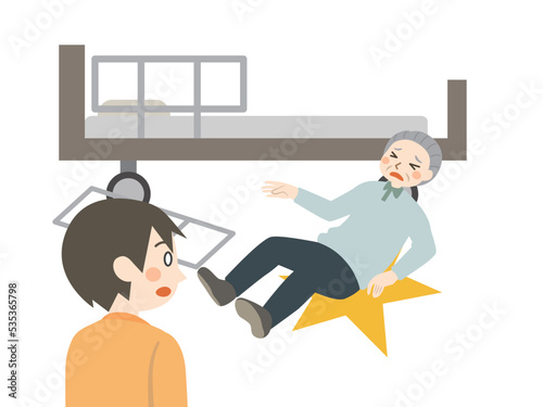 高齢者　転倒　ベッド