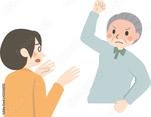 暴力をふるう高齢者