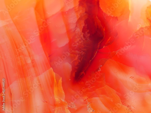 Macro Shot of a Large Carnelian Crystal Heart - Abstract Carnelian Layers photo