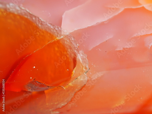 Macro Shot of a Large Carnelian Crystal Heart - Abstract Carnelian Layers
