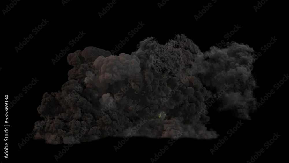 The explosion of a military explosives or flammable with a strong smoke.