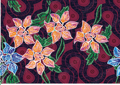 Batik Indonesian: is a technique of wax-resist dyeing applied to whole cloth, or cloth made using this technique originated from Indonesia.