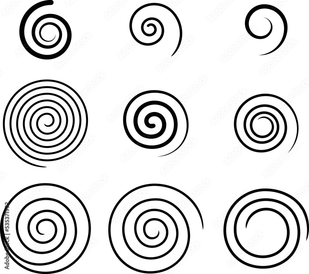 Decorative Spiral Clipart Elements