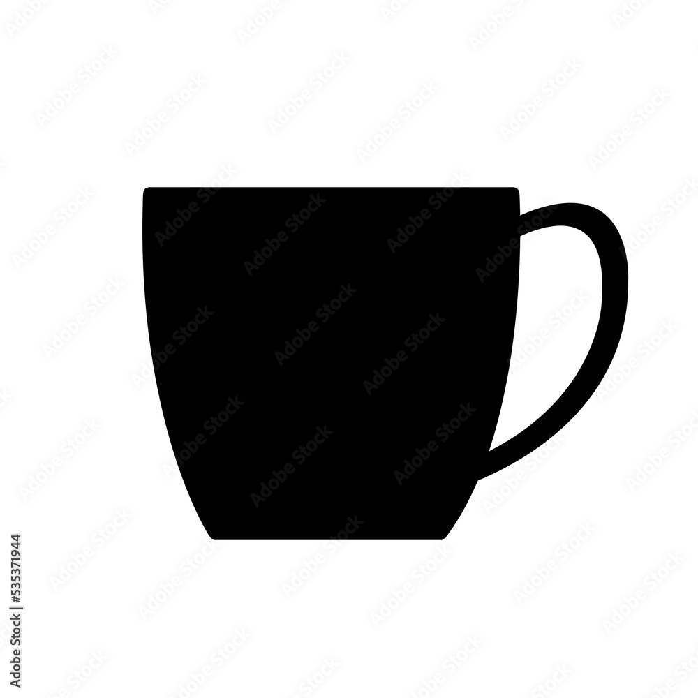 black coffee cup or teacup icon. black coffee cup or teacup icon.