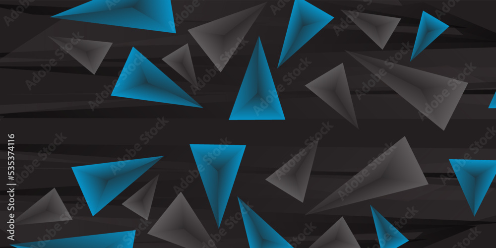 Abstract blue and black triangle background Abstract blue and black triangle background
