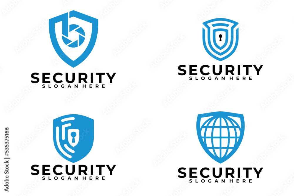 set of security shield logo vector design template set of security shield logo vector design template