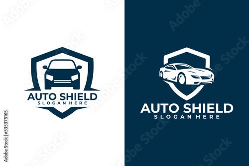 set of auto shield logo vector design template