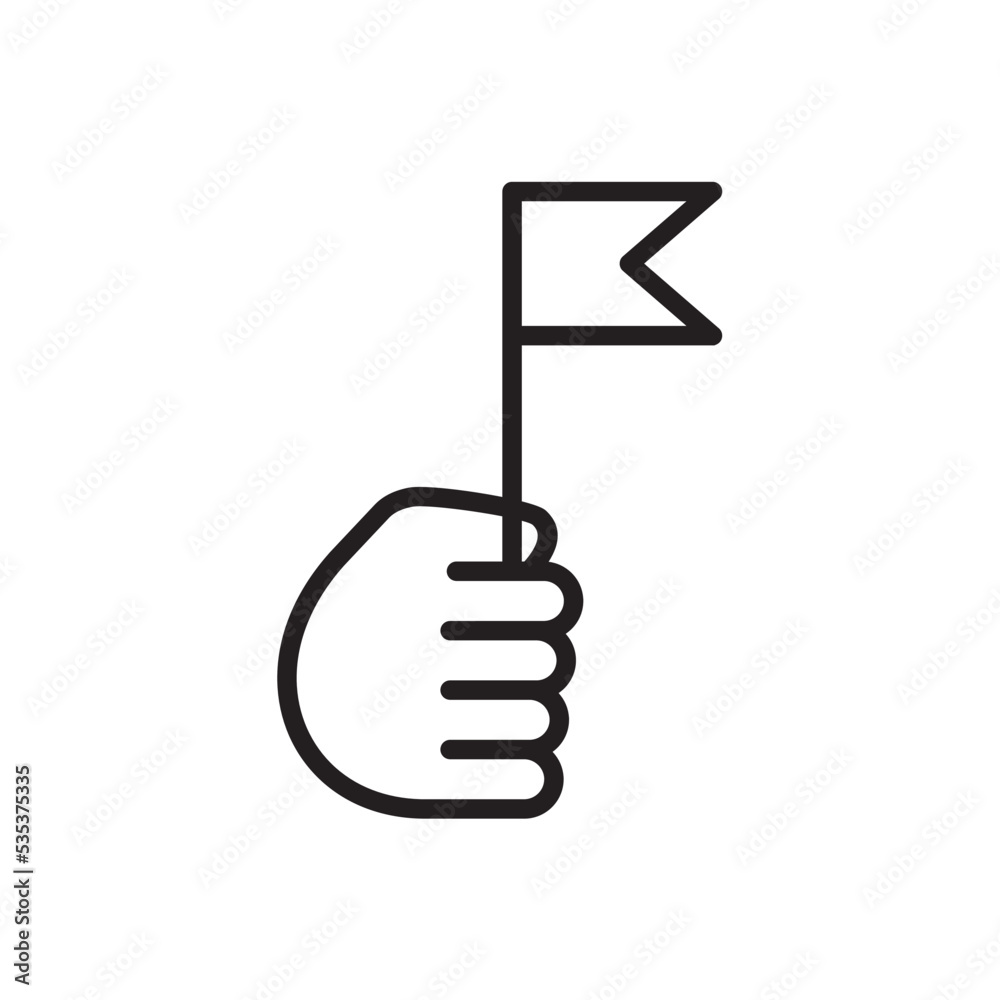 hand holding flag icon. Hand Holding Flag vector icon in meaning Achievement hand holding flag icon. Hand Holding Flag vector icon in meaning Achievement