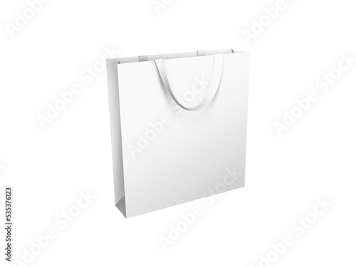 Isolated golden shopping bag with white handle on transparent background