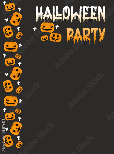 happy halloween party blank greeting card invite tempate invitation