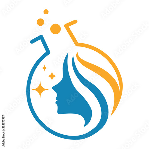 Lab logo with female face for beauty business