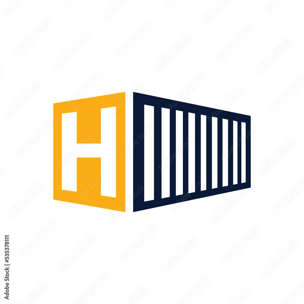 Container logo design with letter H Container logo design with letter H