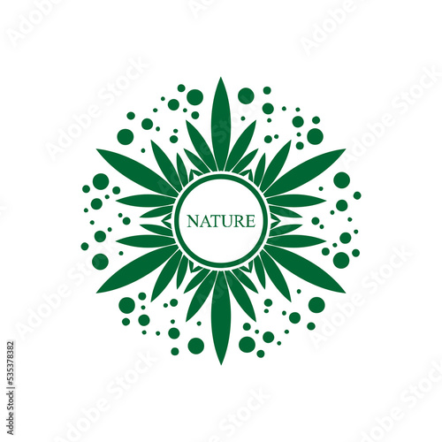 nature circular hemp leaves logo