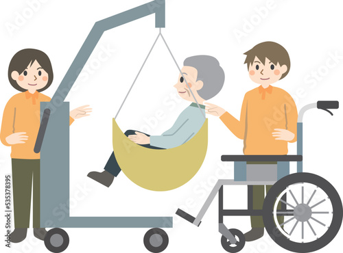 介護　車椅子　移乗　リフト