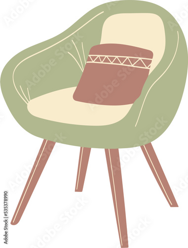 Aesthetic Single Sofa Room Decoration Illustration