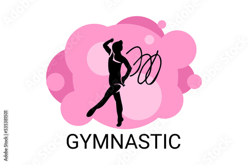 gymnastic sport vector line icon. practice gymnastic. sport pictogram  vector illustration.