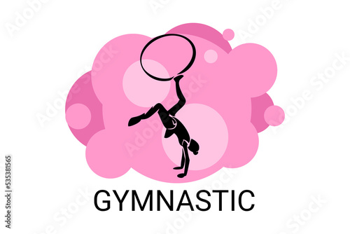 gymnastic sport vector line icon. practice gymnastic. sport pictogram, vector illustration.