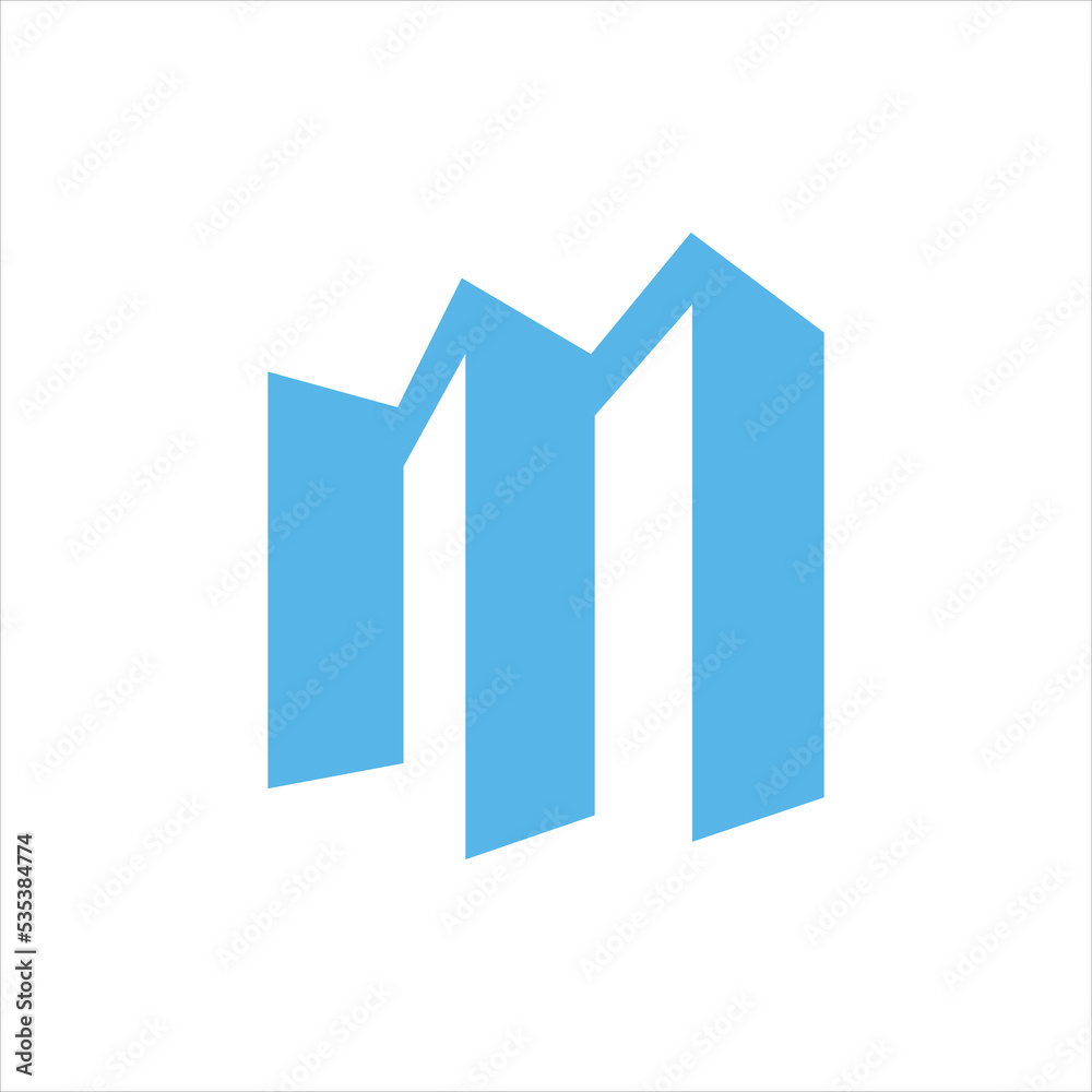 Building logo design in letter M. Real estate logo design Building logo design in letter M. Real estate logo design